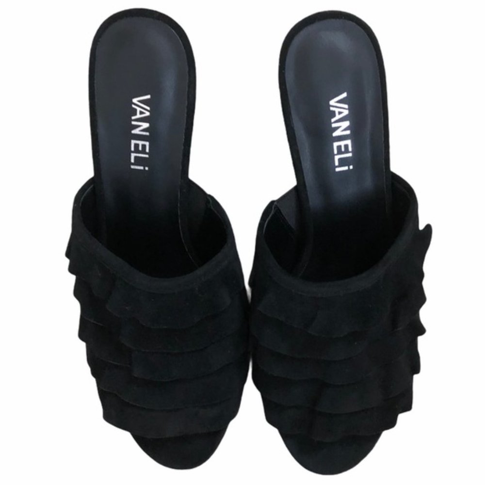 Vaneli Ruffle Suede 3" Heel - Picture 3 of 9
